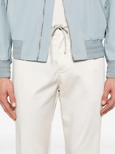 Eleventy Drawstring Cotton Trousers In Neutral