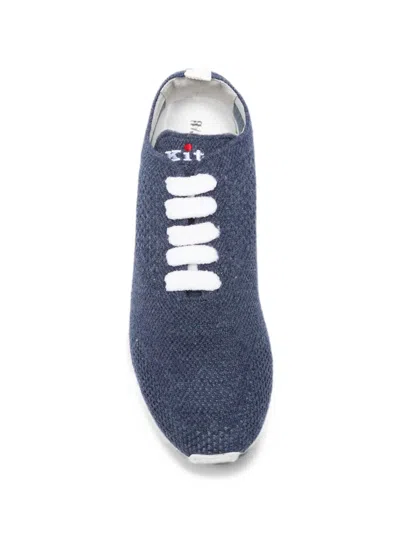 Kiton Knit Fabric Sneaker In Navy