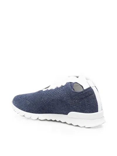 Kiton Knit Fabric Sneaker In Navy
