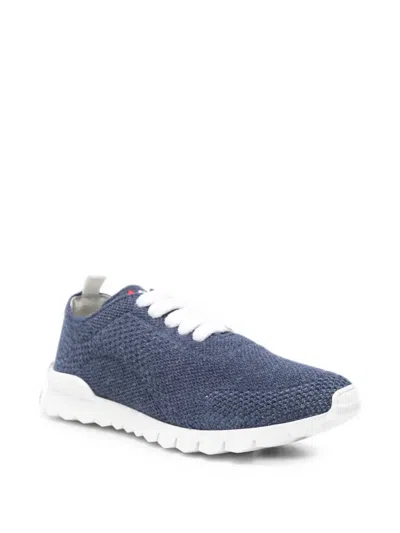 Kiton Knit Fabric Sneaker In Navy