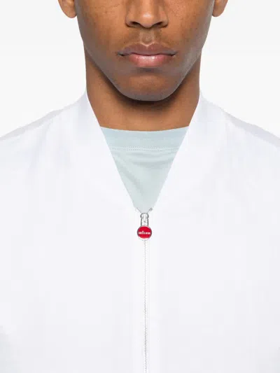 Kiton Linen Bomber Jacket In White