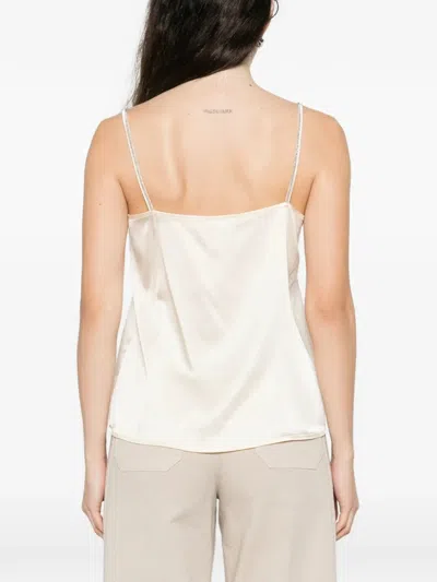 Panicale Embellished Spaghetti-strap Tank Top In White