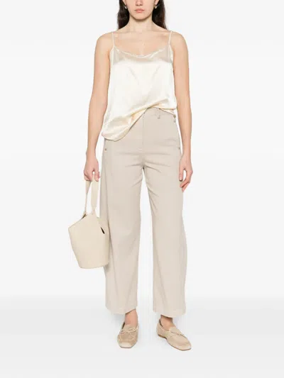 Panicale Embellished Spaghetti-strap Tank Top In White