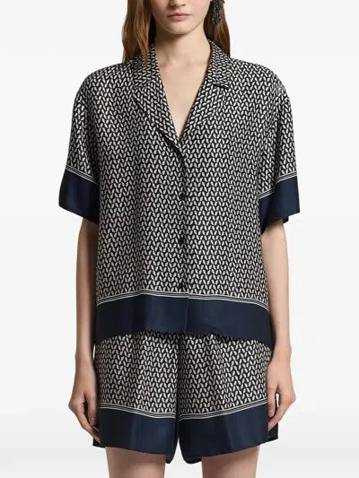 Peserico Patterned Blouse In Black