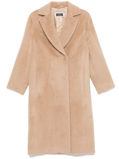 Peserico Double-breasted Alpaca-wool Blend Coat In Multi