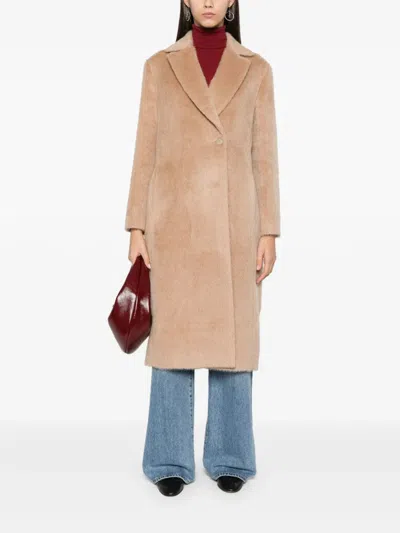 Peserico Double-breasted Alpaca-wool Blend Coat In Multi