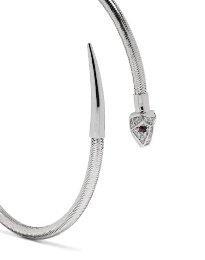 Ponte Vecchio Ruby And Diamond Snake Bracelet In White Gold