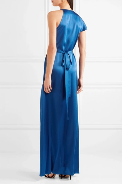 Shop Diane Von Furstenberg Ruffled Satin Wrap Maxi Dress