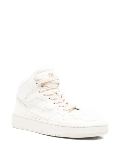 Eleventy Leather High-top Sneaker In White