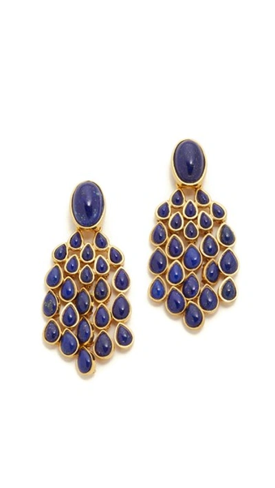 Aurelie Bidermann Cherokee Lapis Earrings, Blue In Blue