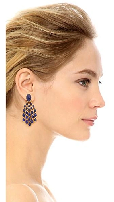 Shop Aurelie Bidermann Wild West Clip On Lapis Lazuli Earrings In Gold