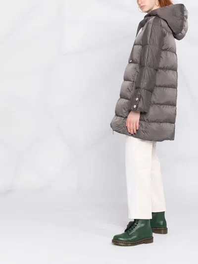 Herno Hooded Down-filled Down Jacket In Gray