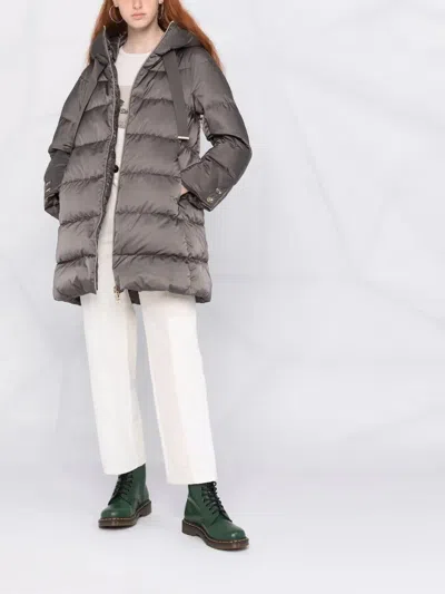 Herno Hooded Down-filled Down Jacket In Gray