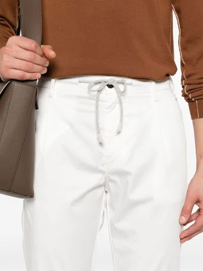 Eleventy Drawstring Cotton Trousers In White