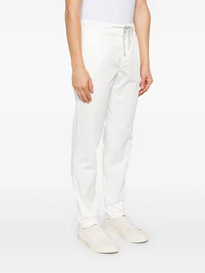 Eleventy Drawstring Cotton Trousers In White