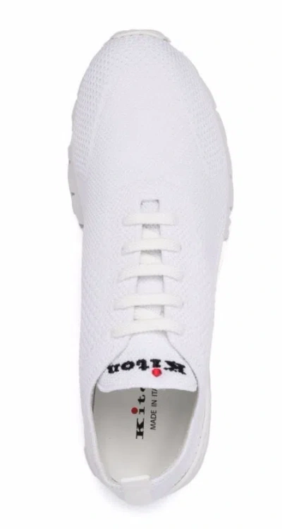 Kiton Mesh-panelled Sneaker In White