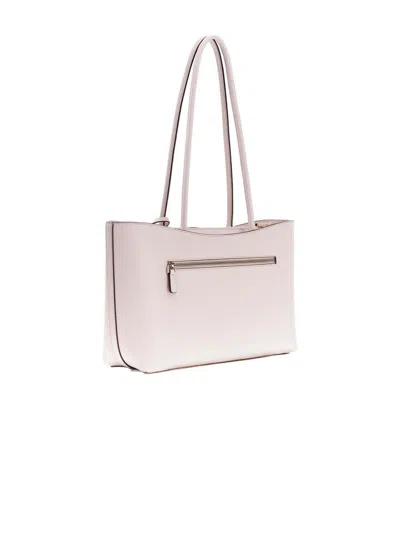 Guess Structured Polyurethane Shoulder Bag In Beige