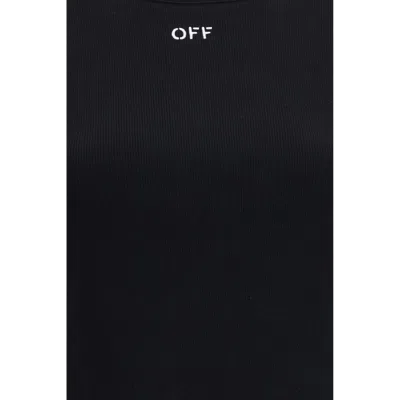 Off-white Off White Off Stamp Rib Basic Tee Black White In Black