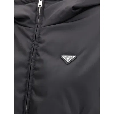 Prada Re-nylon Recycled Polyamide Down Jacket In Black