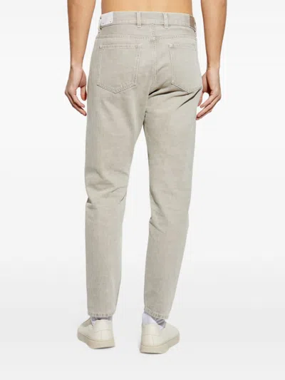 Eleventy Light Grey Buttoned Jeans In Gray