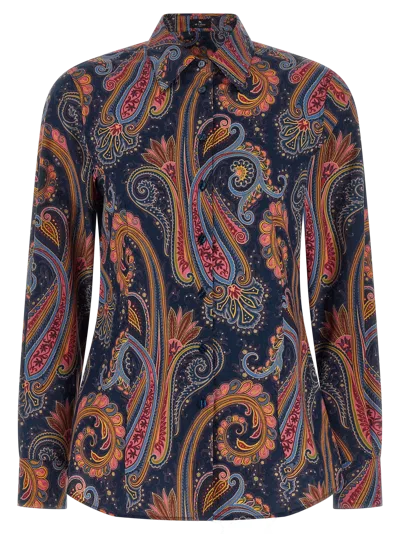 Etro Paisley-patterned Cotton Blouse In Multi