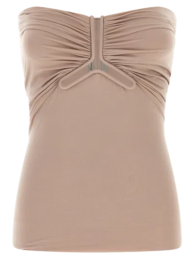 Rick Owens Pink Solid Strapless Top In Pink