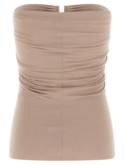 Rick Owens Pink Solid Strapless Top In Pink