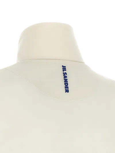 Jil Sander Half-zip Virgin Wool Blend Sweater In Neutral