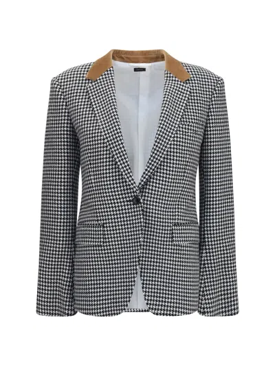 Tom Ford Houndstooth Single Breasted Tailored Jacket In Black