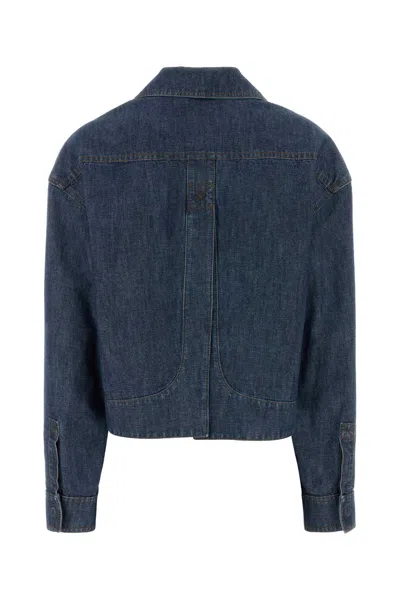 Fendi Denim Overshirt Jacket In Navy