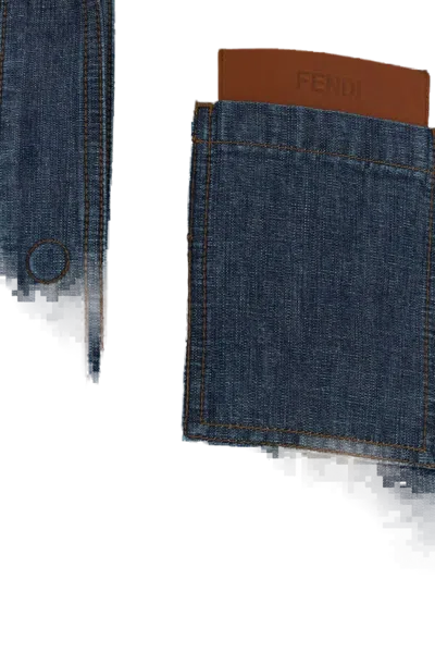 Fendi Denim Overshirt Jacket In Navy