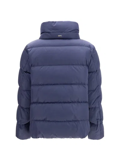 Herno Satin Down-padded Down Jacket In Blue