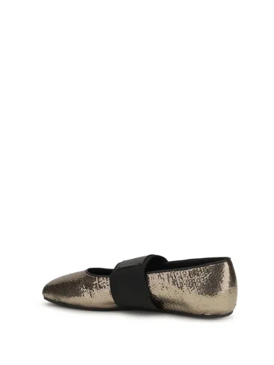 Givenchy Sliced Square Ballerinas In Textured Leather In Multi