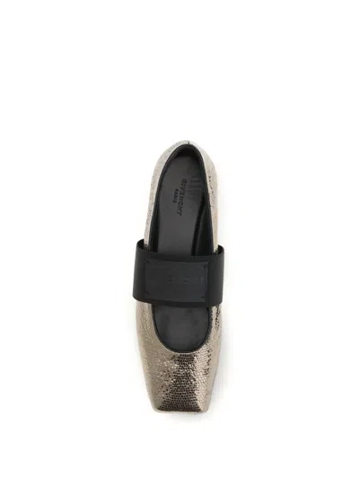 Givenchy Sliced Square Ballerinas In Textured Leather In Multi