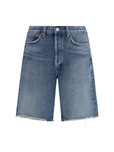 Agolde Anson Denim Shorts In Blue