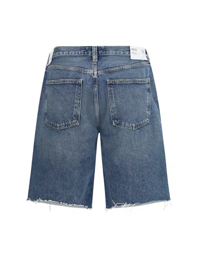 Agolde Anson Denim Shorts In Blue