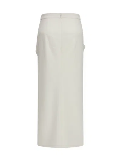 Givenchy Draped Merino Wool And Mohair Skirt In White
