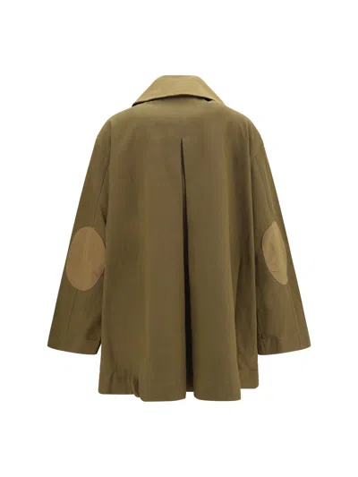 Ganni Oversized Cotton Utility Jacket In Green