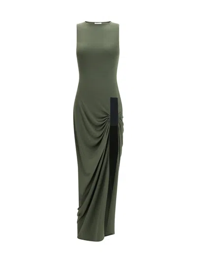 Coperni Draped Polyester Dress In Green