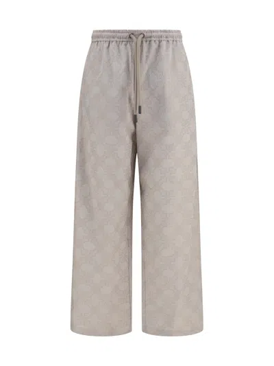 Off-white Beige Drawstring Joggers In Gray