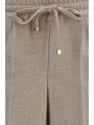 Kiton Check-pattern Drawstring Trousers In Brown