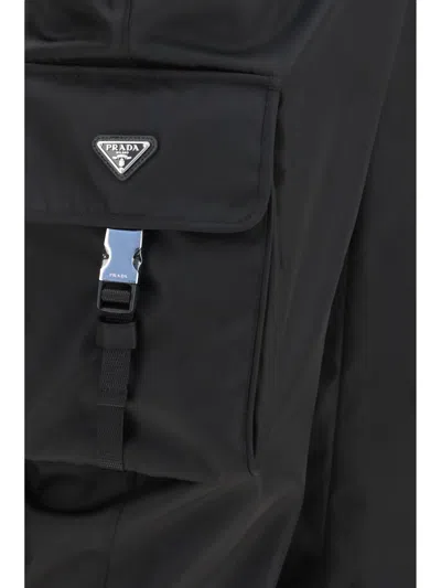 Prada Re-nylon Utility Cargo Pants In Black