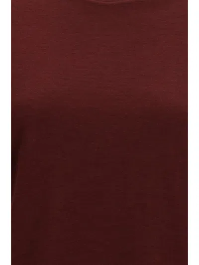 Thom Browne Wool-blend With Contrast Trim T-shirt In Brown