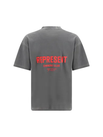 Represent Cotton Logo T-shirt In Gray
