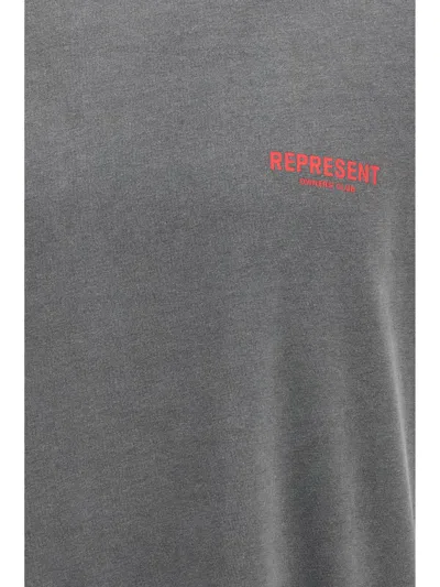 Represent Cotton Logo T-shirt In Gray