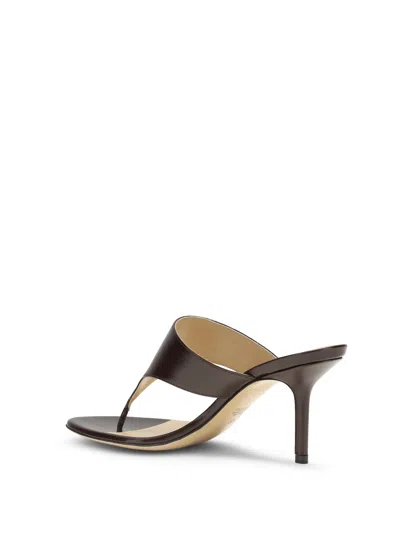 Francesco Russo Stiletto Heel Thong Thong Sandal In Brown