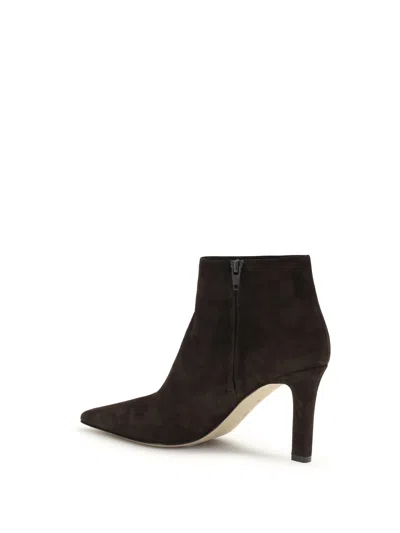 The Row Squared Toe Nappa Leather Ankle Boots In Brown