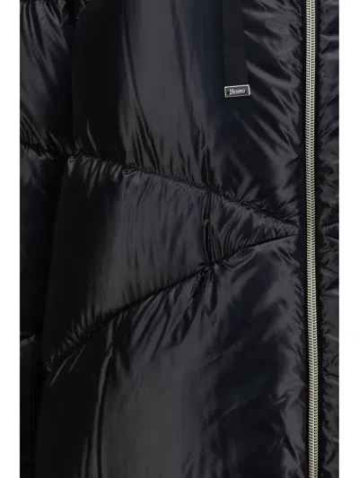 Herno Quilted Glossy High Collar Polyamide Down Jacket In Black