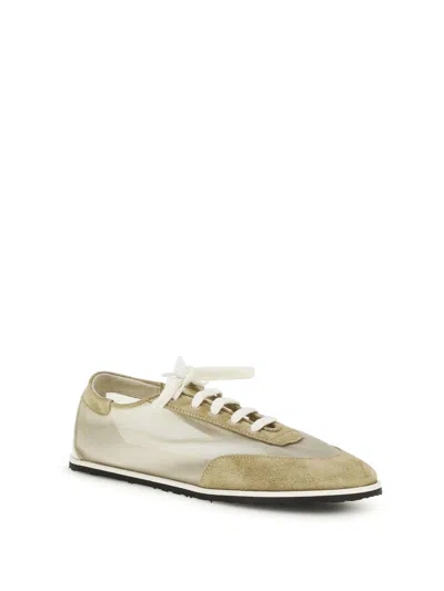 Dear Frances Mesh And Suede Sneaker In Neutral