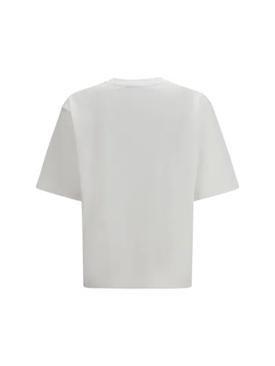 Dsquared2 Men White Crewneck T-shirt With Logo Lettering On The Front In Cotton Man In White